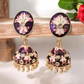 Sara Purple Meenakari Jhumka