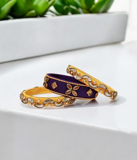 Sarisha purple & yellow bangle set