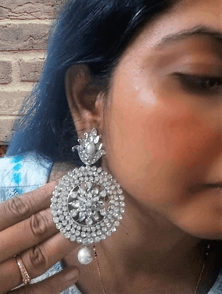 Silver Stone Festive Chandbali