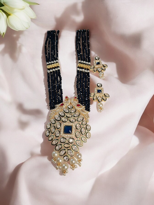 Stuti Dark Blue Royal Necklace Set