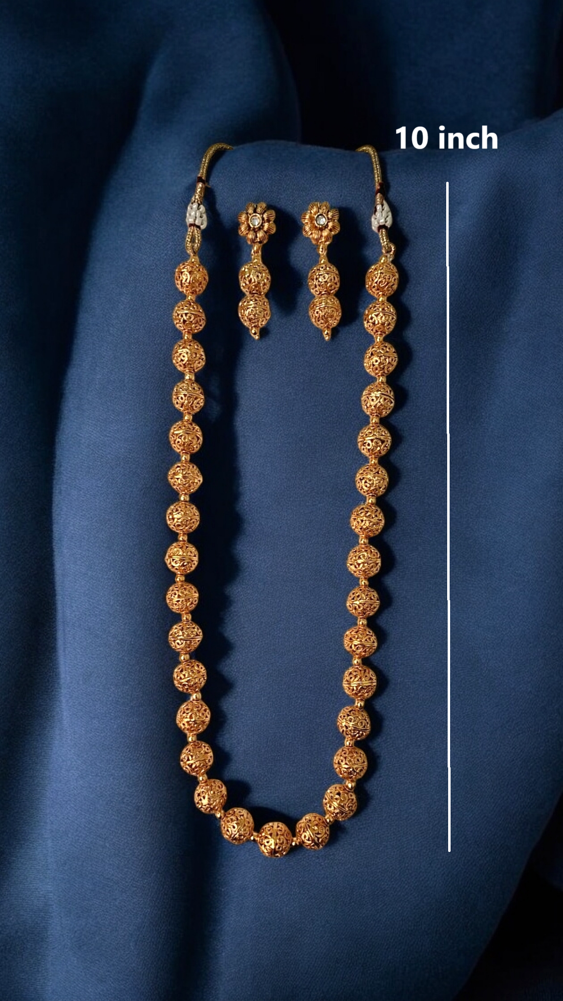 Subhasini gold plated beaded necklace set