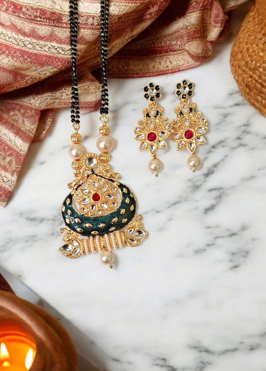 Suman sutra gold plated mangalsutra set