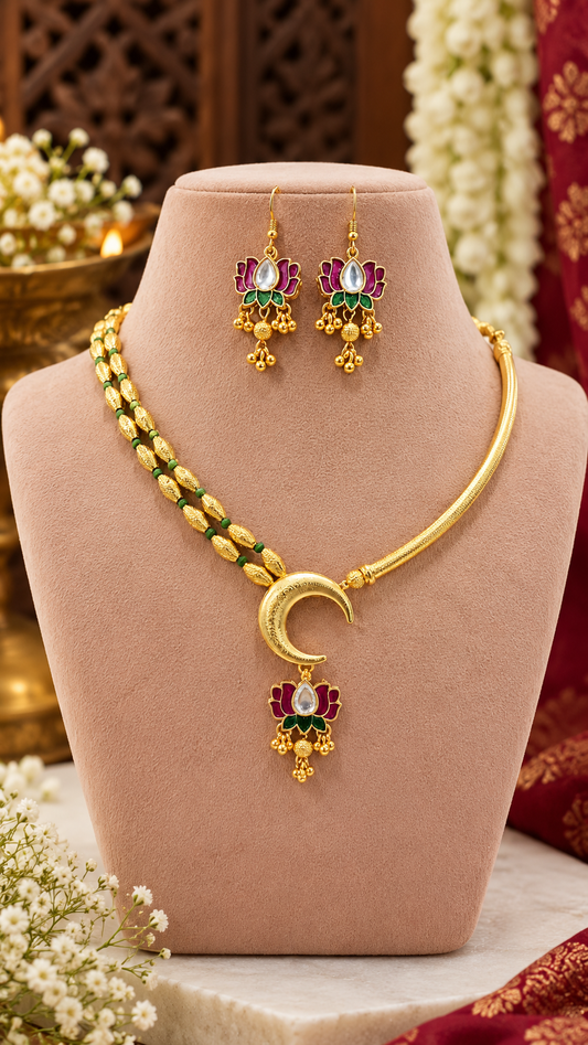 Tarika Nalini Gold Plated Necklace Set