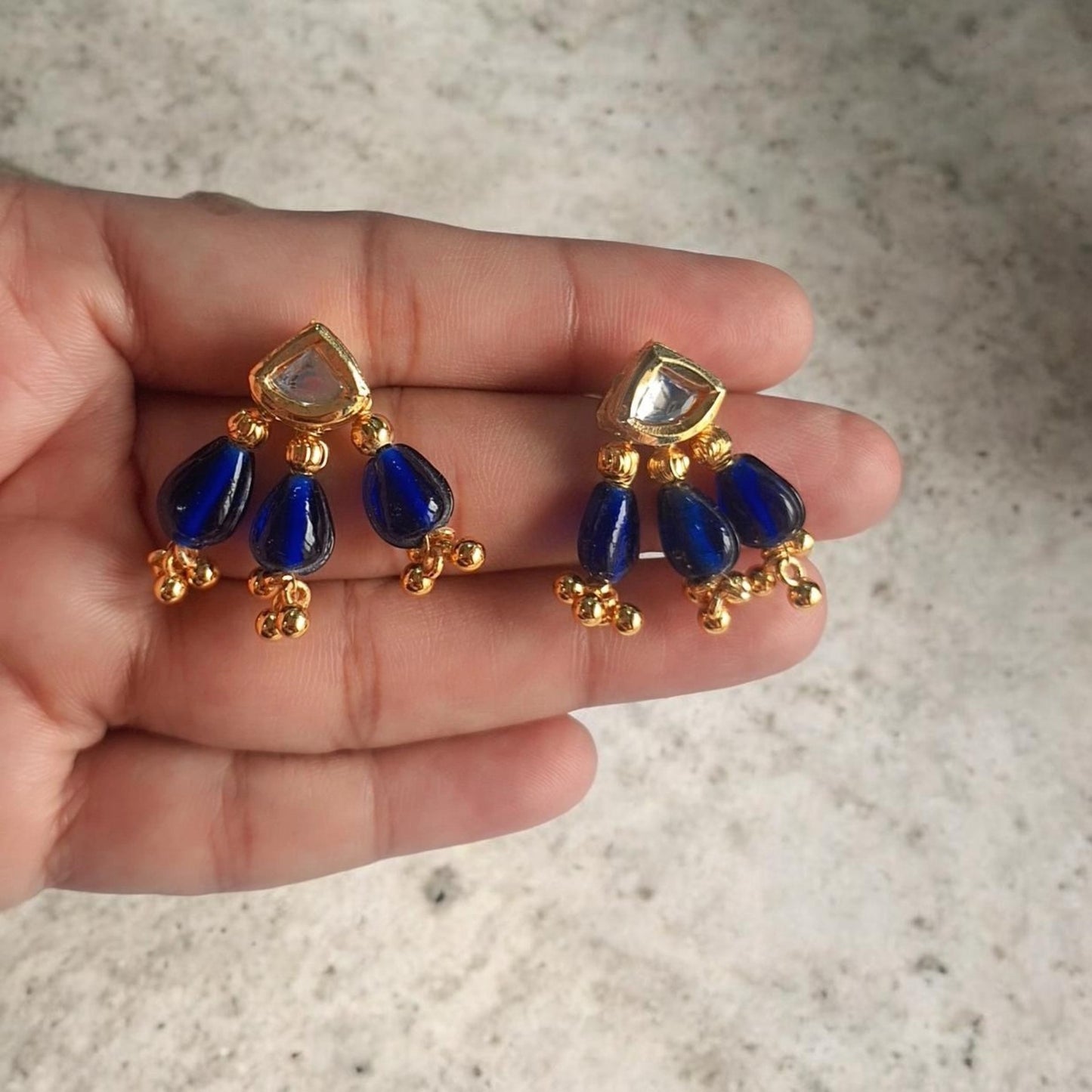 Tayira Royal Blue Pearl Necklace Set