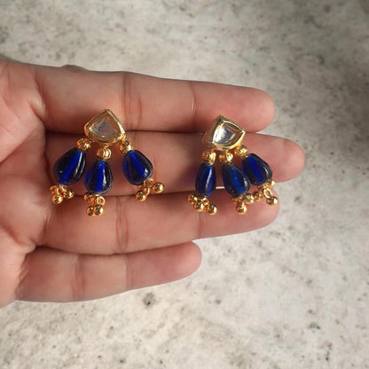 Tayira Royal Blue Pearl Necklace Set
