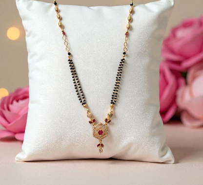 Tulsi Grace Designer Gold Plated short mangalsutra for modern bride