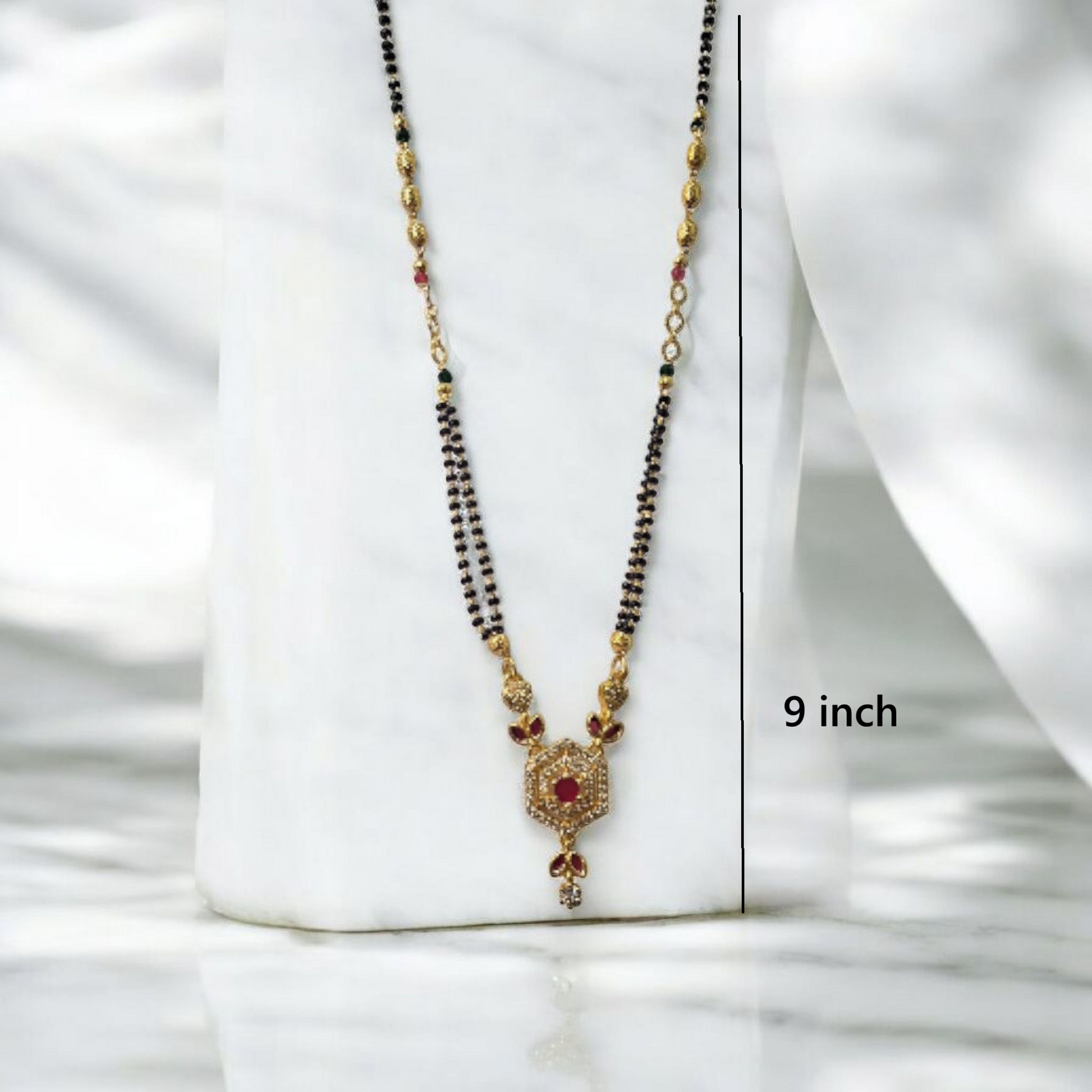 Tulsi Grace Designer Gold Plated short mangalsutra for modern bride