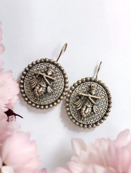 Oxidised Krishna Danglers