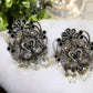 Mayurika black stone oxidized studs