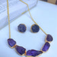 Imara purple semi-precious stone necklace set